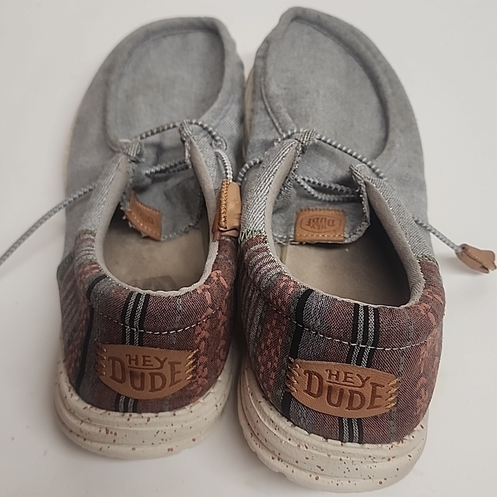 Hey Dude casual Wally Funk Baja gray slip on shoes. Size 10M. Comfortable. - Picture 4 of 11